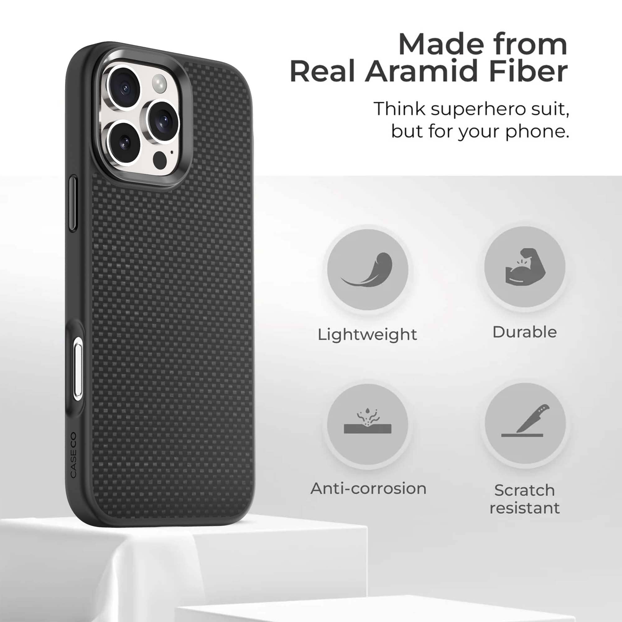 iPhone 16 Pro Max Aramid Fiber Weave Pattern Case