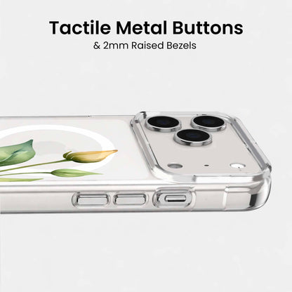MagSafe iPhone 17 Pro Yellow Wildflower Clear Case