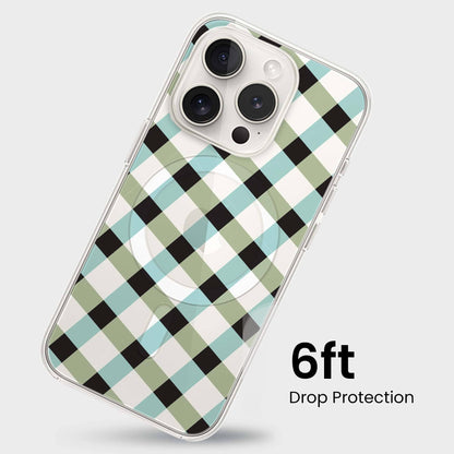 iPhone 15 Pro Max Clear Case - Dark Lattice Design