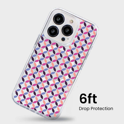 iPhone 15 Pro Clear Case - Pink Celestial Petal Design