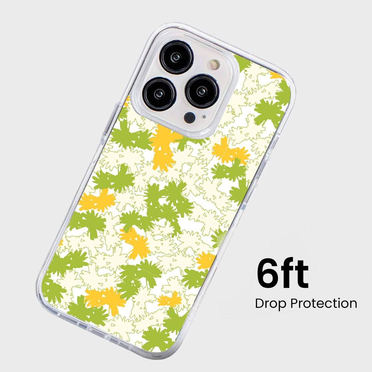 iPhone 15 Pro Max Clear Case - Yellow Dandelion Design