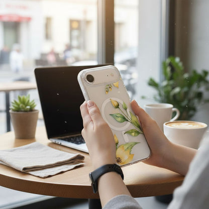 MagSafe iPhone Air Yellow Wildflower Clear Case