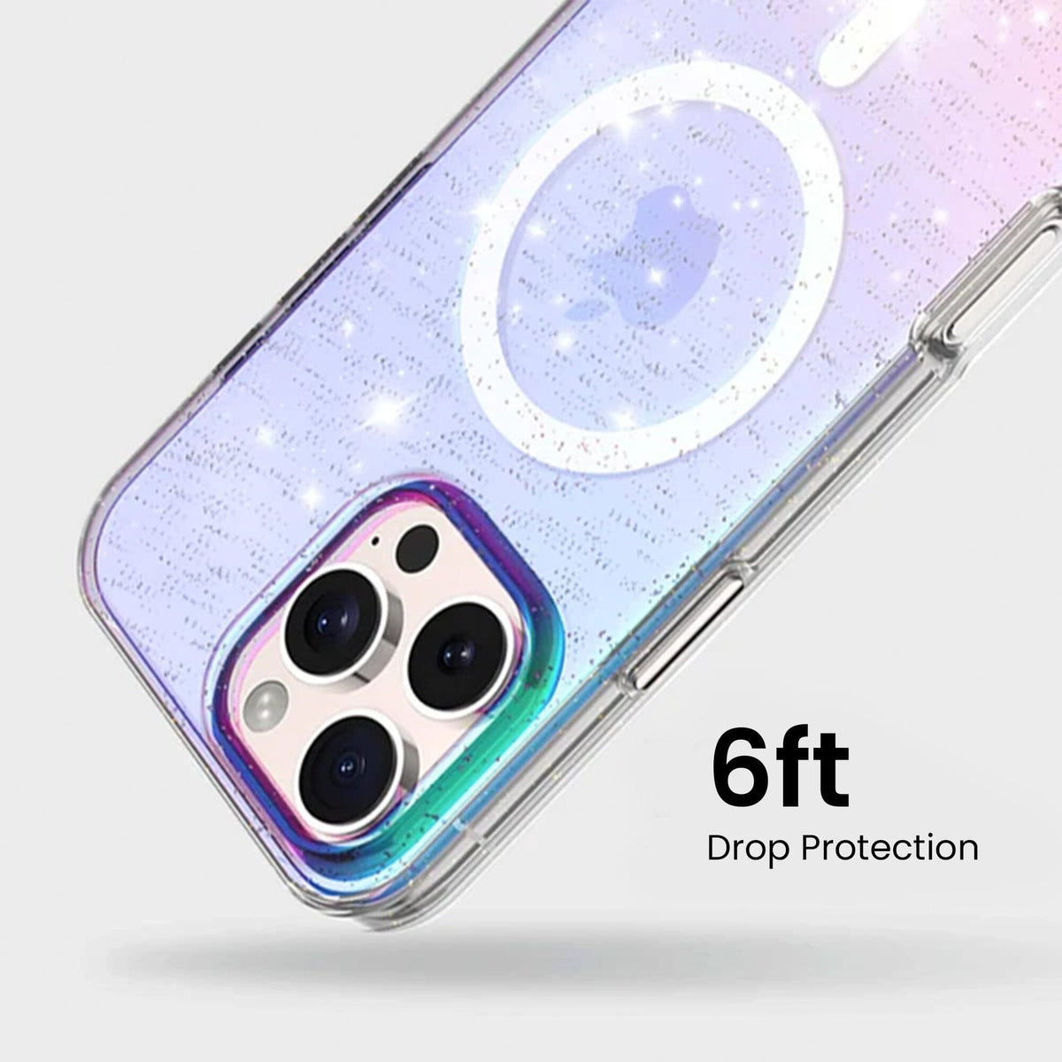 iPhone 16 Pro Max Anti-Yellow Glitter Clear Case with MagSafe