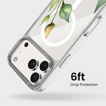 MagSafe iPhone 17 Pro Yellow Wildflower Clear Case
