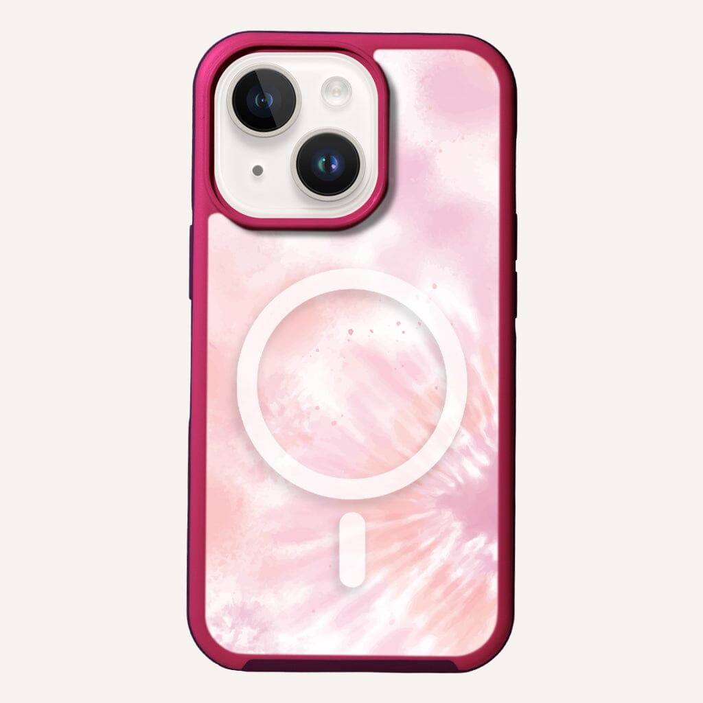 MagSafe iPhone 14 Plus Pink Tie Dye Case