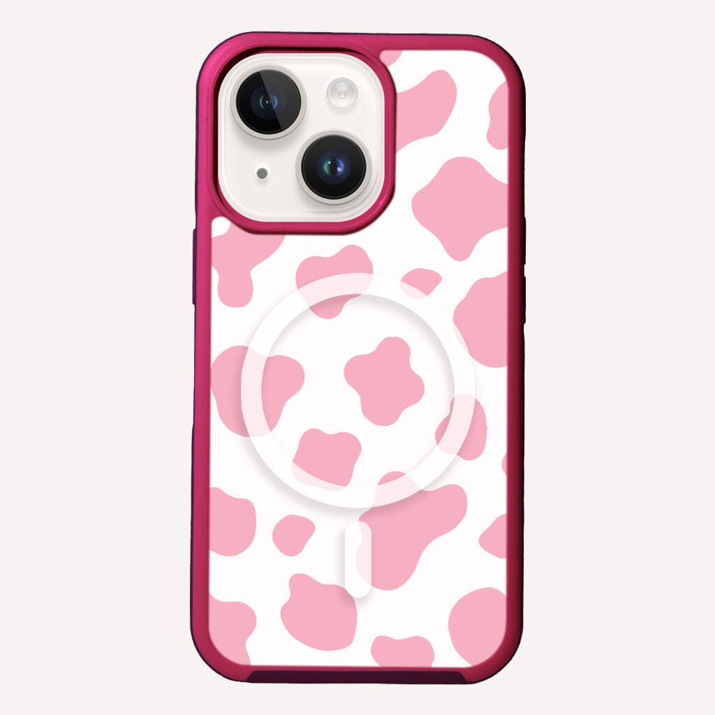 MagSafe iPhone 14 Plus Pink Cow Print Case