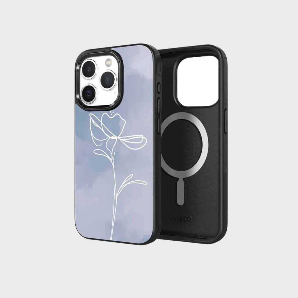 iPhone 15 Pro Case With MagSafe - Blue Flower