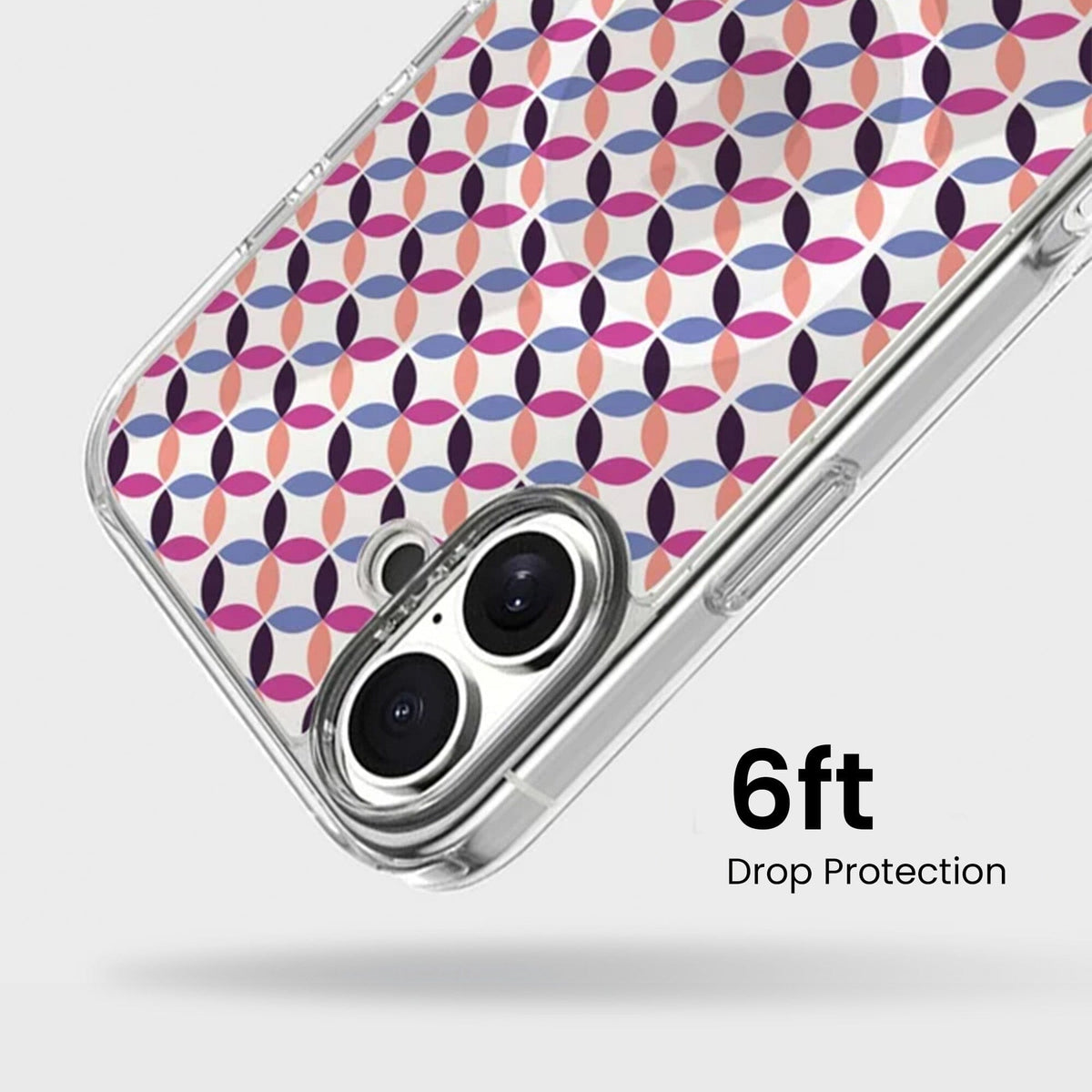 iPhone 16 Clear Case - Pink Celestial Petal Design