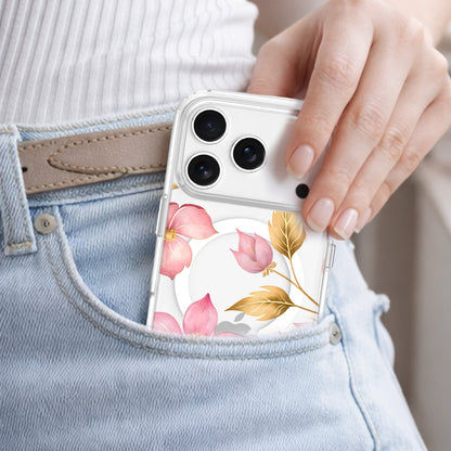 MagSafe iPhone 17 Pro Pink Wildflower Clear Case
