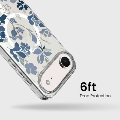 iPhone Air Blue Pattern Clear Case With MagSafe
