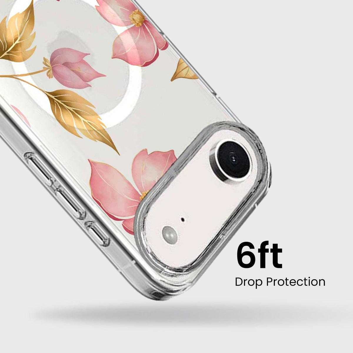 iPhone Air Pink Wildflower Clear Case With MagSafe