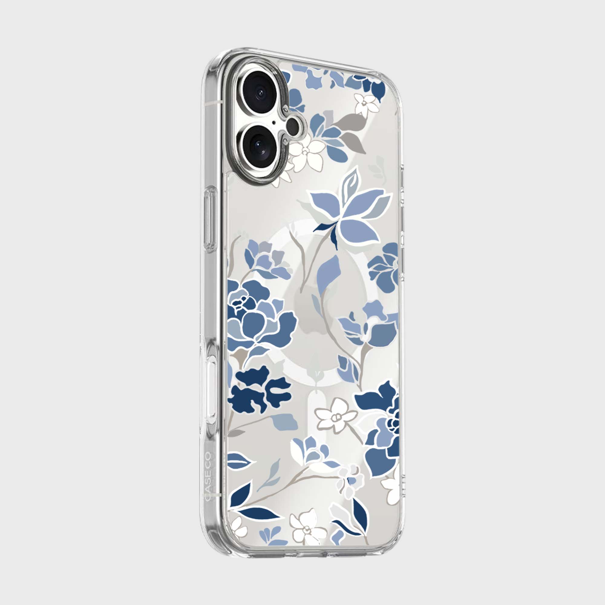 MagSafe iPhone 17 Blue Pattern Clear Case