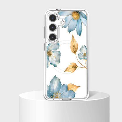 Samsung Galaxy S26 Blue Wildflower Clear Case