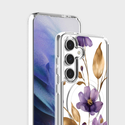 Samsung Galaxy S26 Clear Design Case - Purple Wildflower
