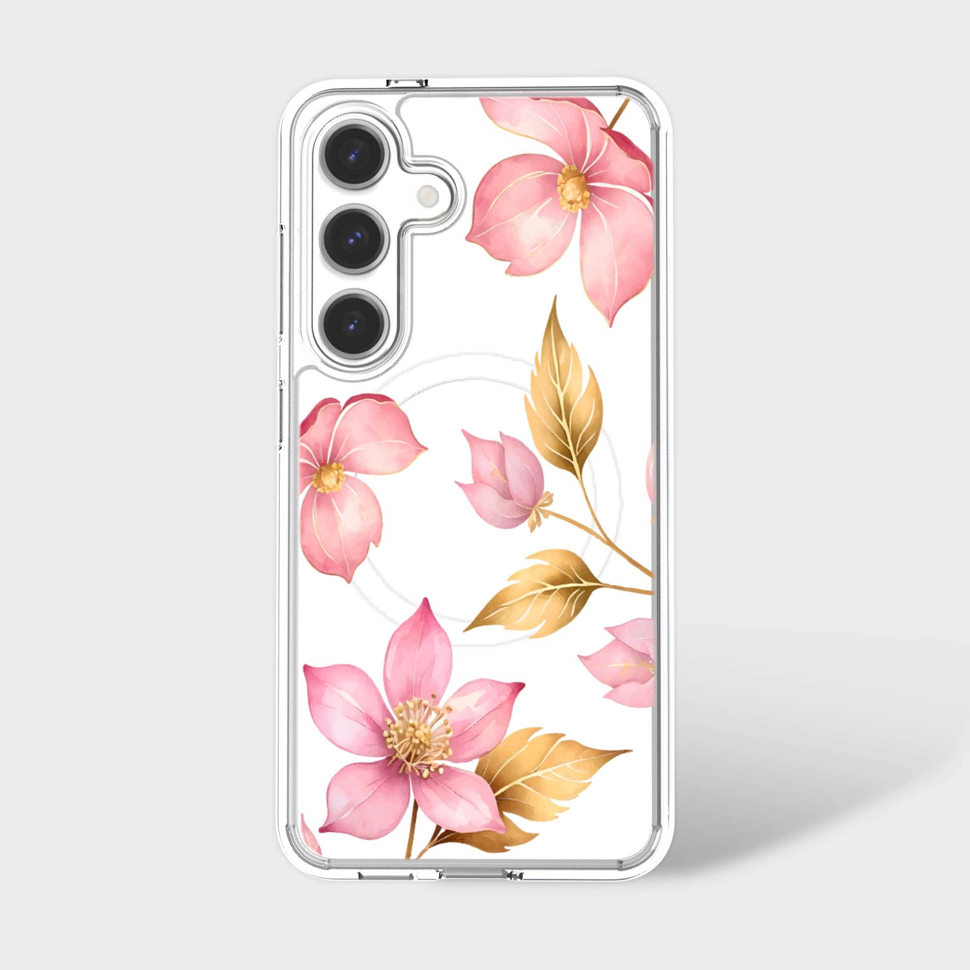 Samsung Galaxy S26 Pink Wildflower Clear Case
