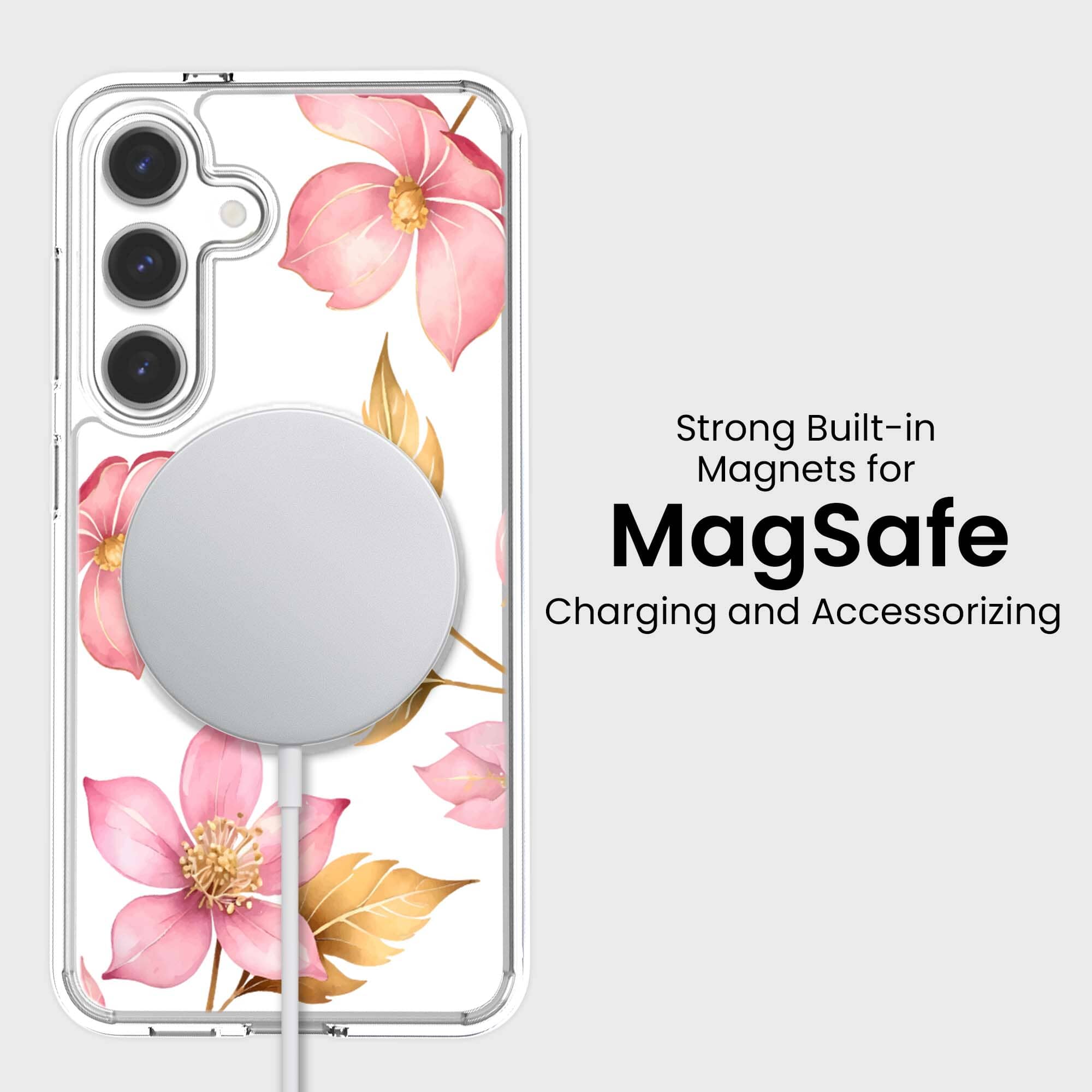 Samsung Galaxy S26 Pink Wildflower Clear Case