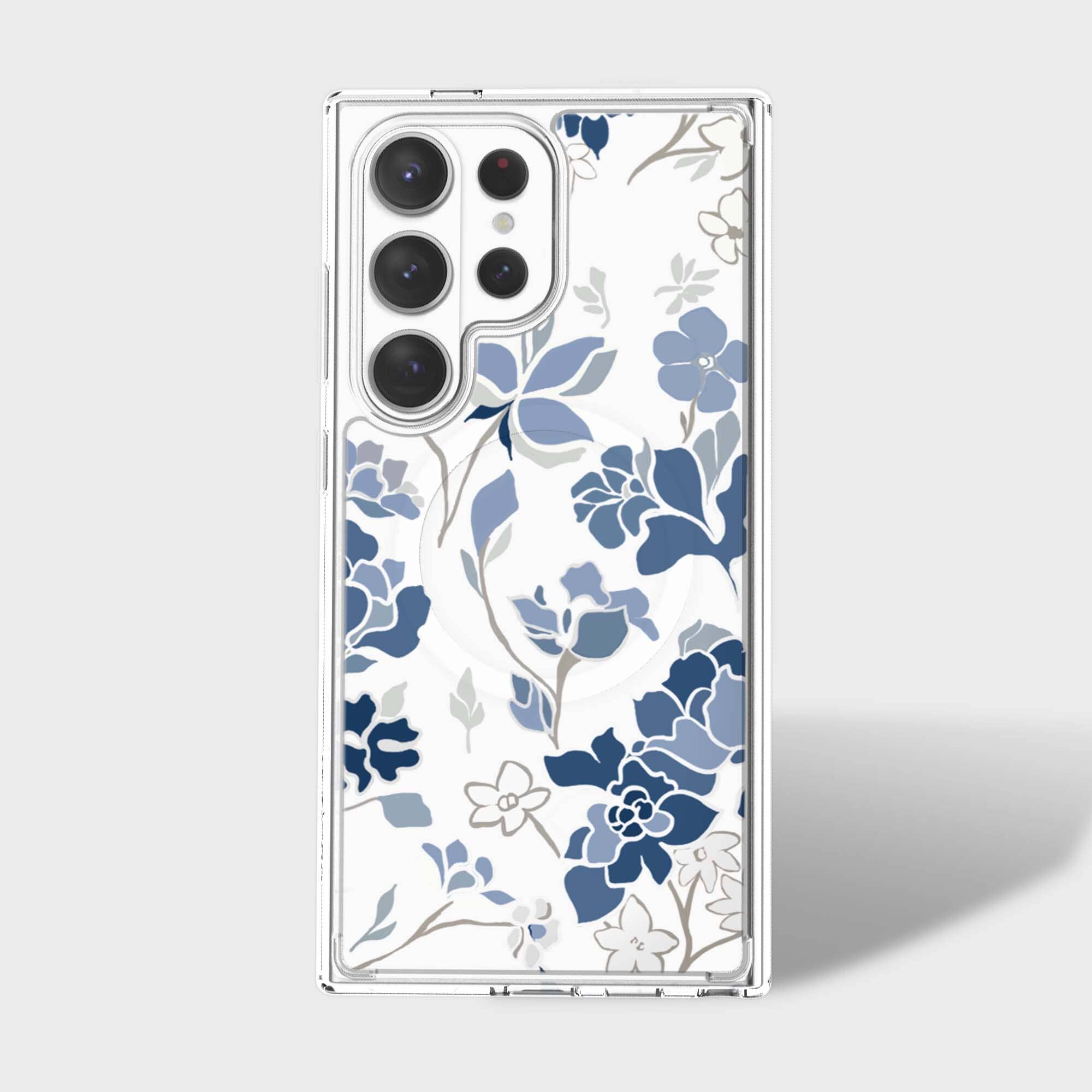 Samsung Galaxy S26 Ultra Blue Pattern Clear Case