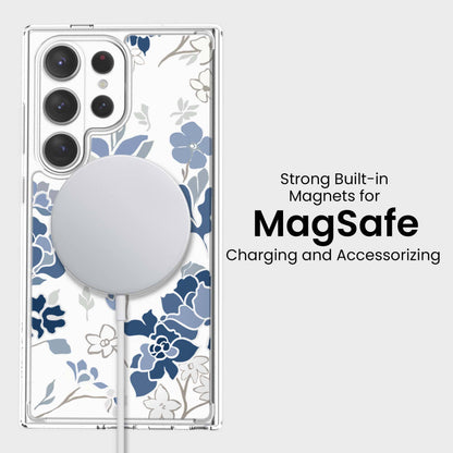 Samsung Galaxy S26 Ultra Blue Pattern Clear Case