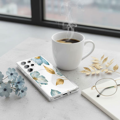 Samsung Galaxy S26 Ultra Blue Wildflower Clear Case