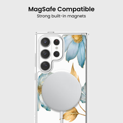 Samsung Galaxy S26 Ultra Blue Wildflower Clear Case