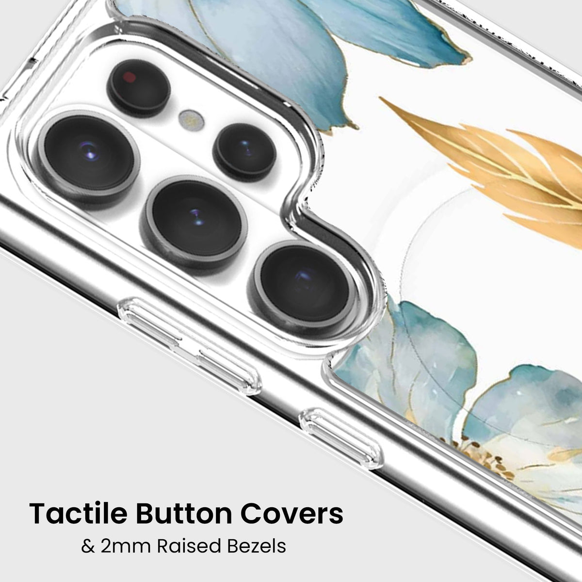 Samsung Galaxy S26 Ultra Blue Wildflower Clear Case