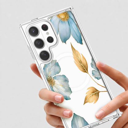 Samsung Galaxy S26 Ultra Blue Wildflower Clear Case