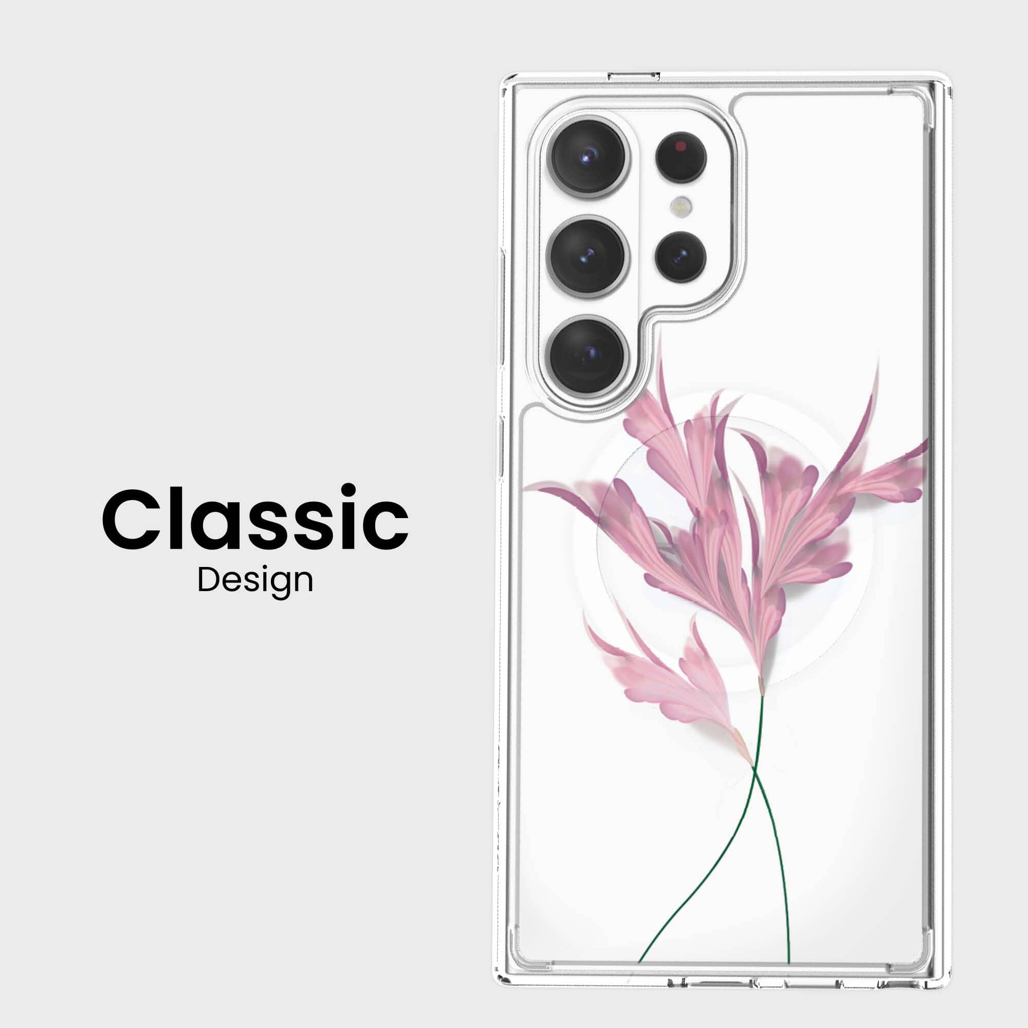Samsung Galaxy S26 Ultra Clear Design Case - Rose Whisper