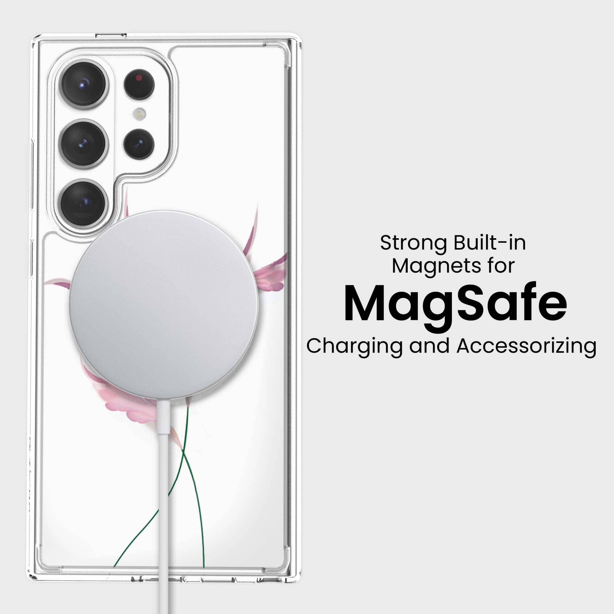 Samsung Galaxy S26 Ultra Clear Design Case - Rose Whisper