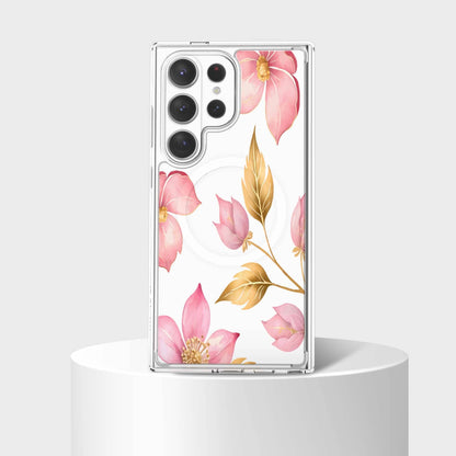 Samsung Galaxy S26 Ultra Pink Wildflower Clear Case