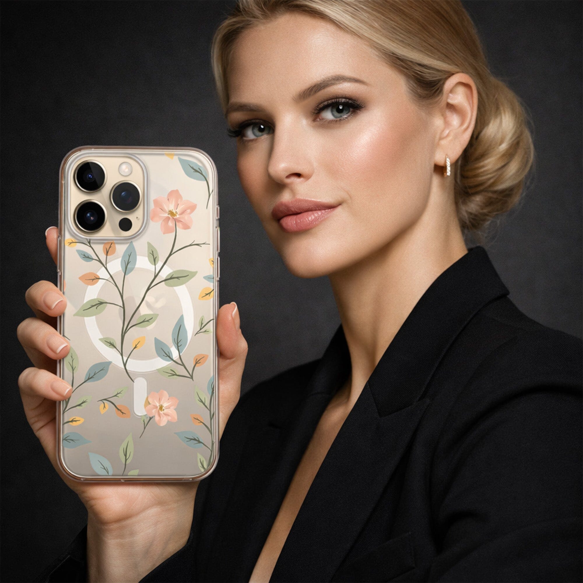 MagSafe iPhone 16 Pro Easter Floral Clear Case