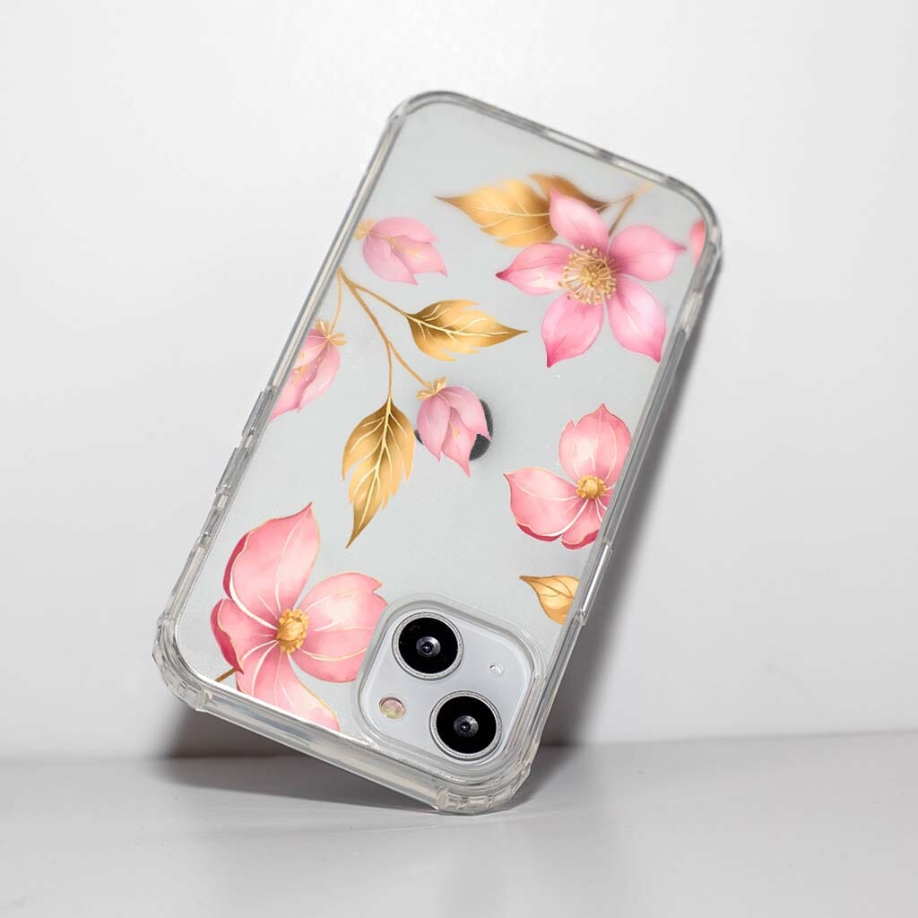 MagSafe iPhone 13 Pink Wildflower Clear Case