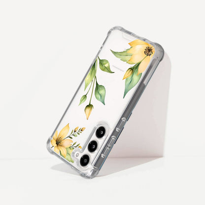 Samsung Galaxy S25 Yellow Wildflower Clear Case