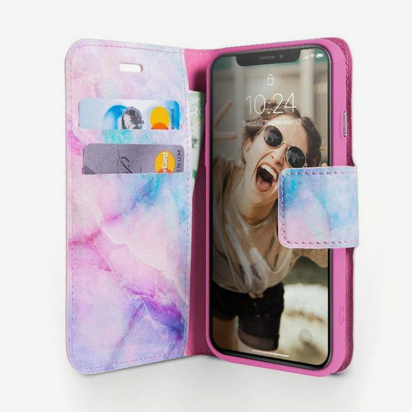 iPhone X & iPhone XS Folio Wallet Case - Marble Wallet - Unicorn