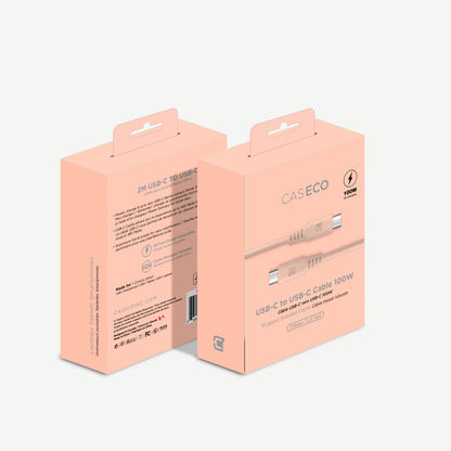100W USB-C to USB-C Charge Cable (2M) - Pastel Pink