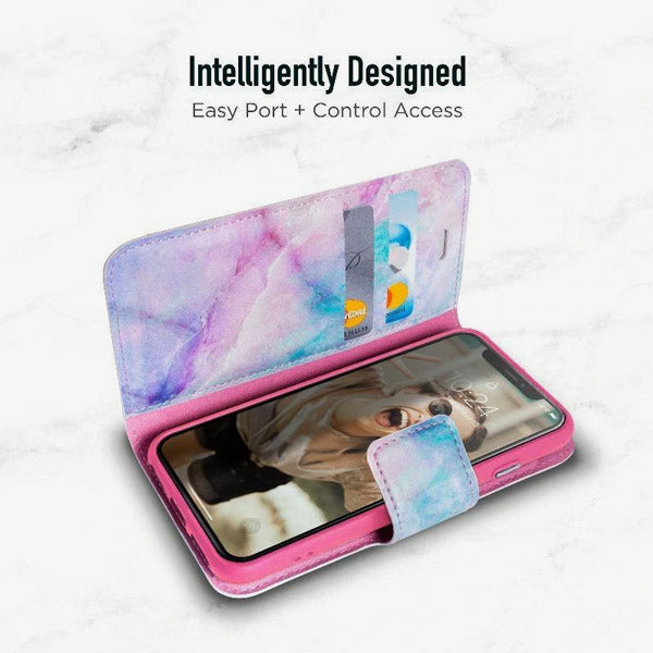 iPhone 7 & iPhone 8 Folio Wallet Case - Marble Wallet - Unicorn - Design