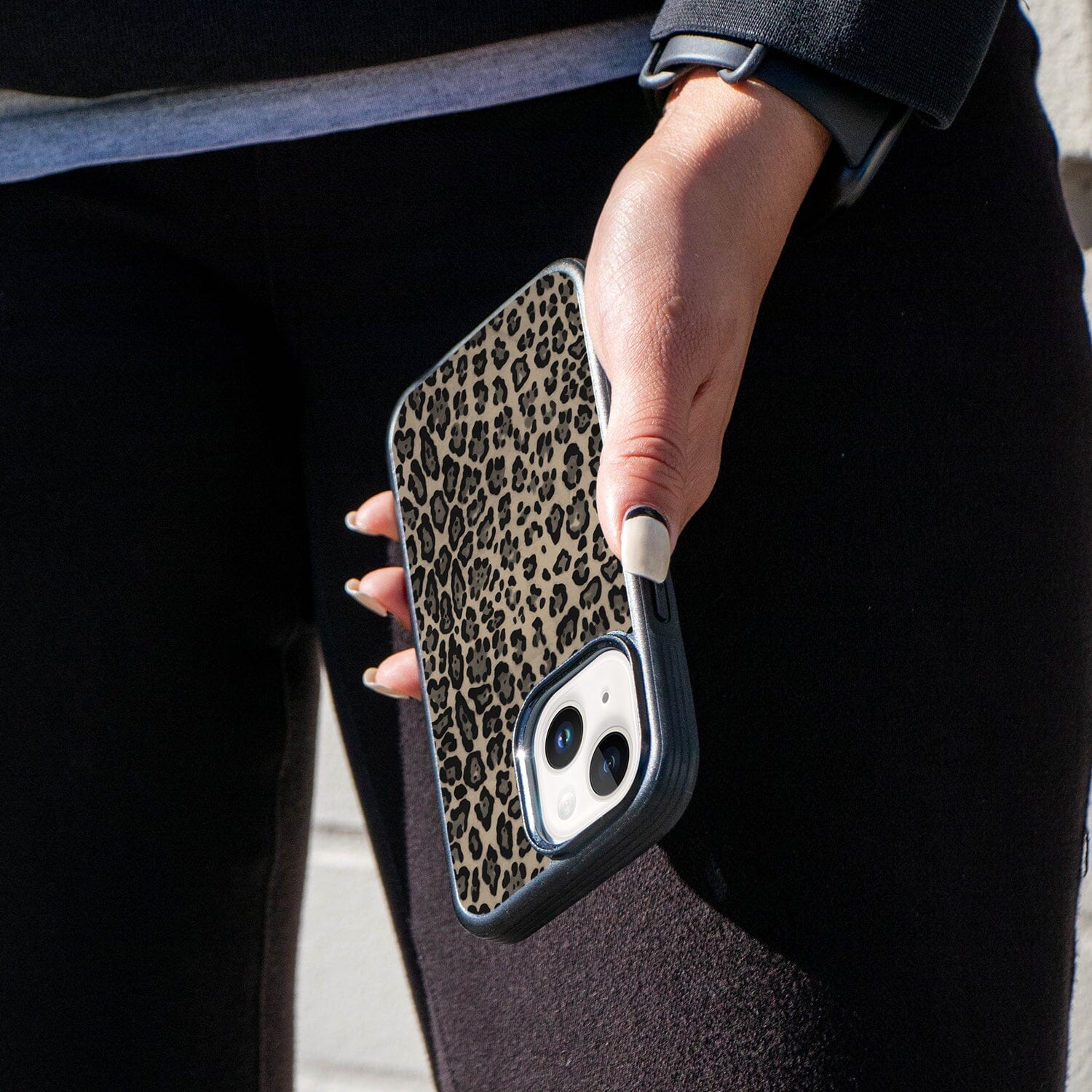 iPhone 14 Plus Leopard Pattern Design Fremont Grip Case Fabric Color with MagSafe (On Hand)